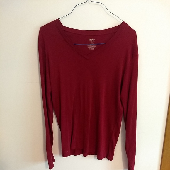 🌷‼️5/$20 Woman’s  Top Massimo Maroon Long Sleeve V Neck XXL - Picture 8 of 9